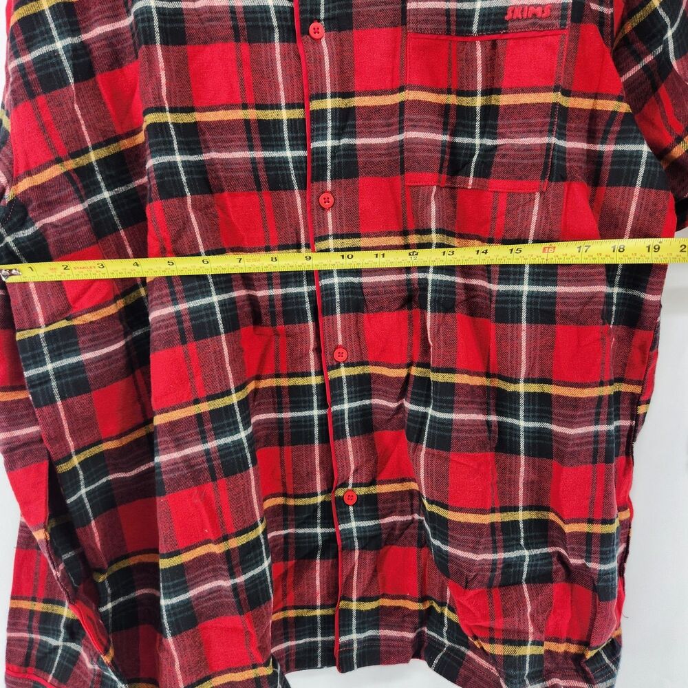NWT SKIMS‎ Medium Brick Red Holiday Plaid Flannel Pajama Set NWT - Picture 9 of 16